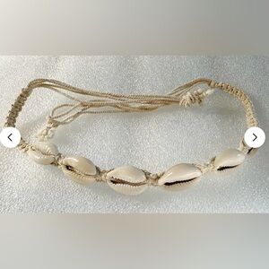 ~Natural Handmade Cowrie Shell Choker Necklace Surfer Beach Sea Hawaiian~